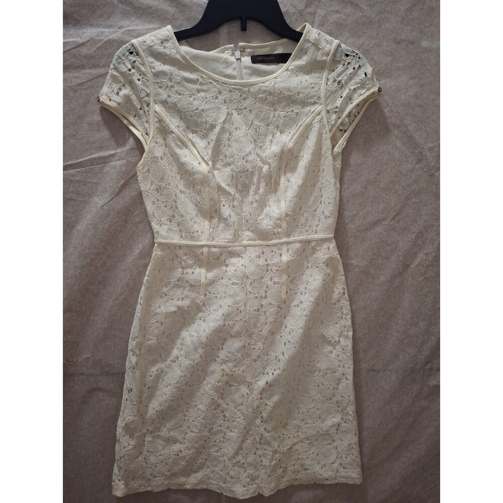 THE LIMITED Women's Cream Colored Lace Dress Size 0 ( 478)